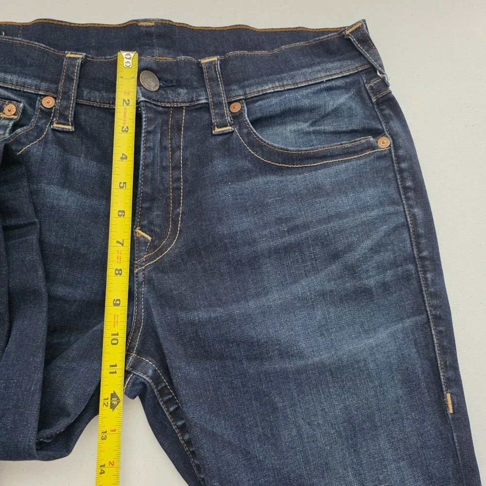 True Religion Ricky Flap SE Jeans Mens 34 Dark Indigo Excellent Relaxed Straight